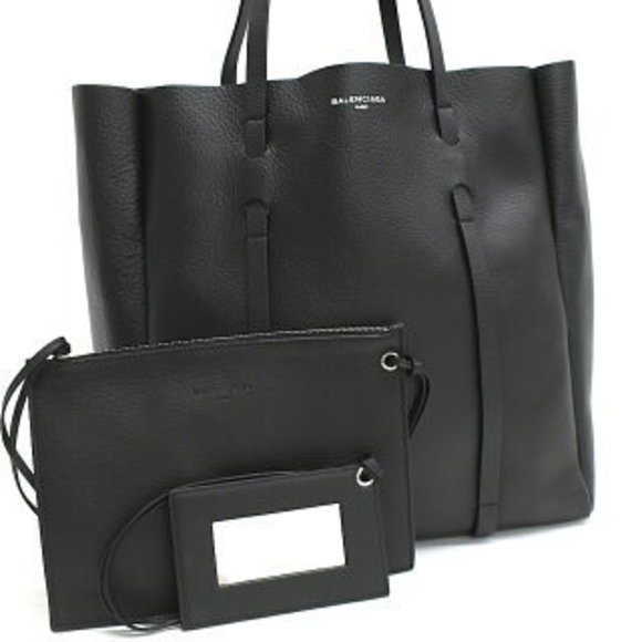 Balenciaga Tote Bag Black Leather - Picture 1 of 8